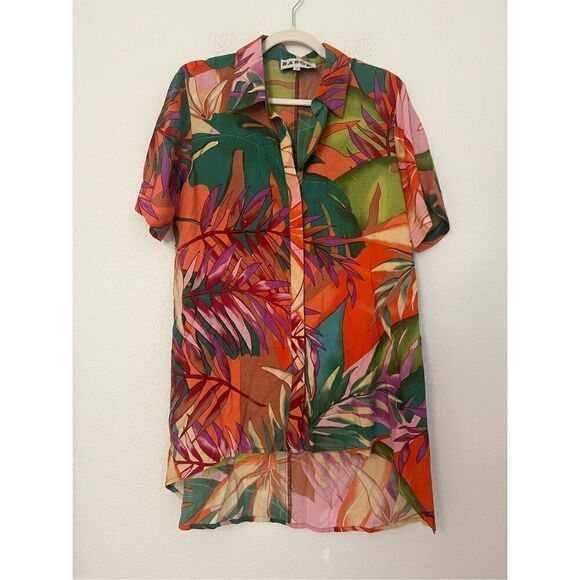 Barok Paris High Low Aloha Shirt Dress NEW NWT - Picture 1 of 4